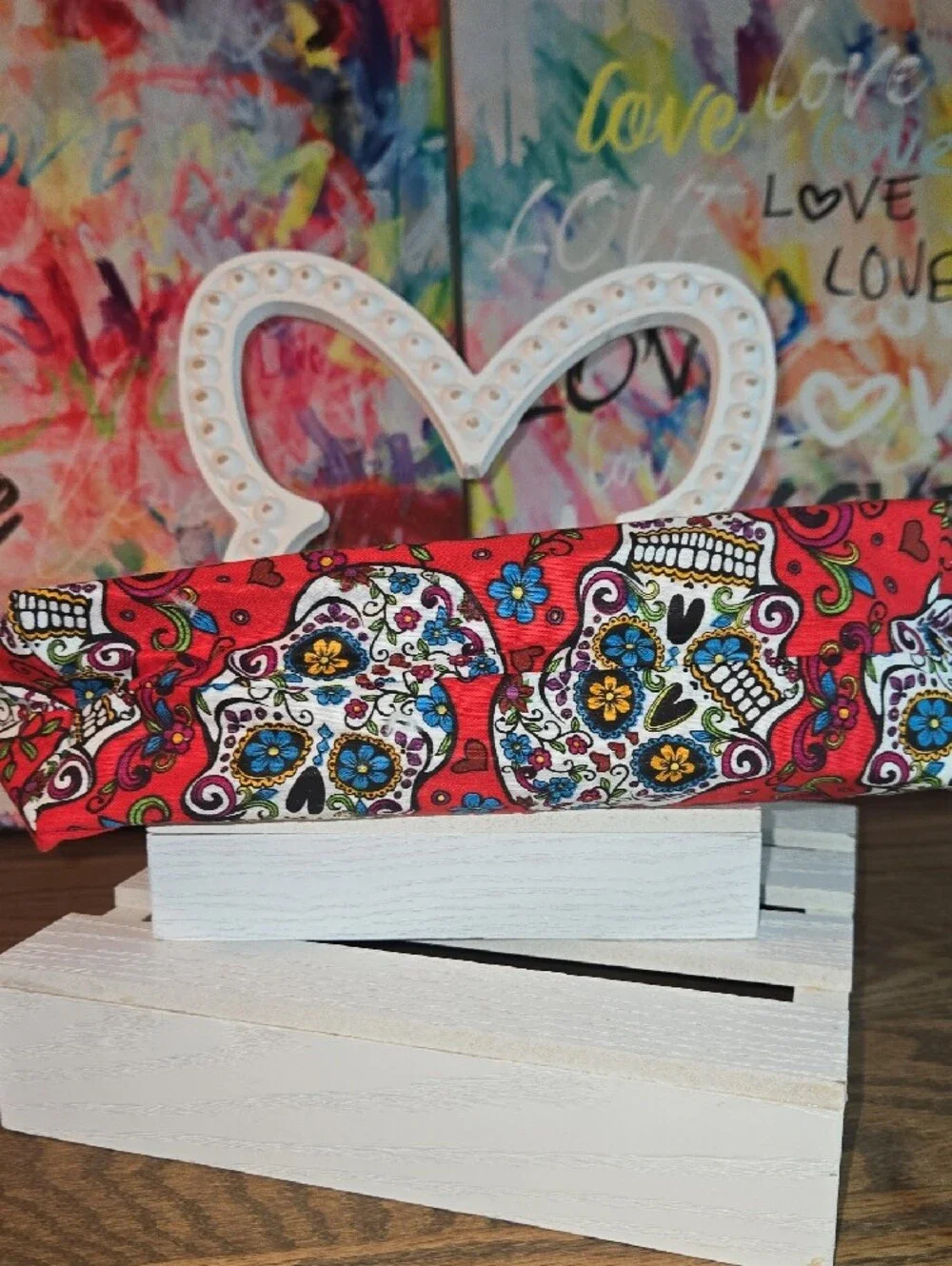 Day of the Dead Sugar Skull Zip Pouch - Red